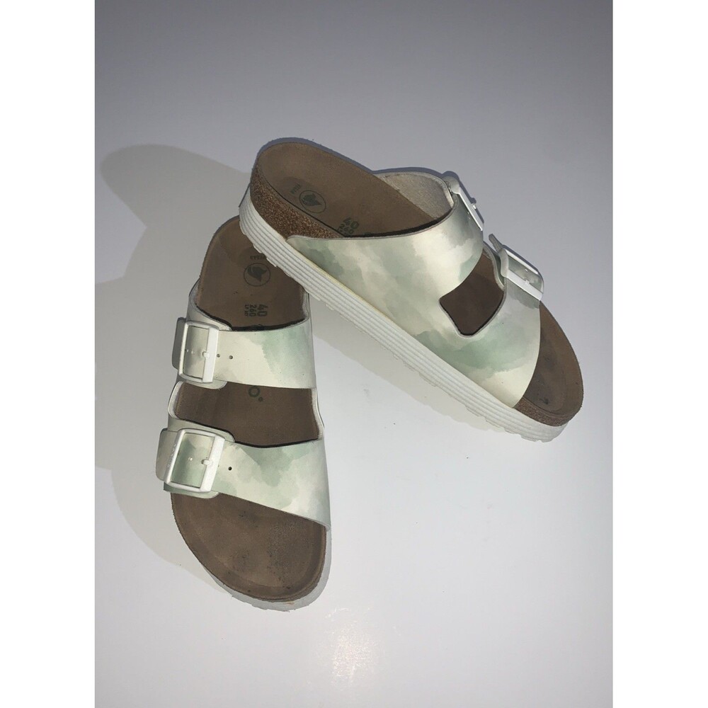 Papillio by Birkenstock Sandals Women's 9 Green Arizona Vegan Slides Shoes EU 40